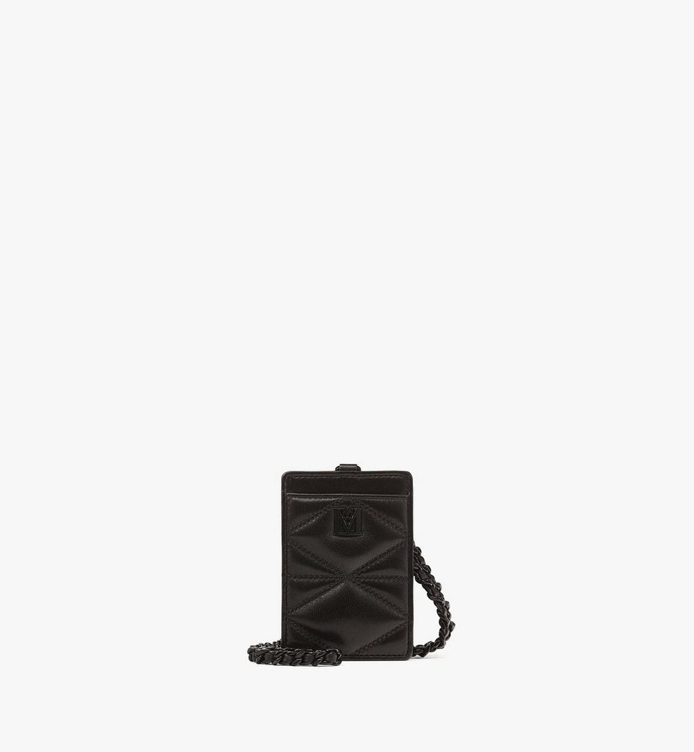 Travia Chain Card Case in Quilted Leather 1